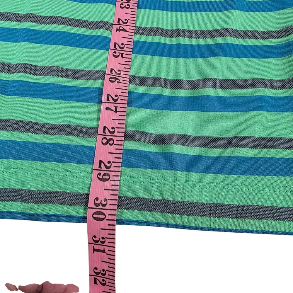 Nike Golf Dri-Fit Tour‎ Performance Men Polo Shirt Green Purple Stripe Size M